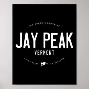 Póster Jay Peak Vermont gráfico con problemas de la época