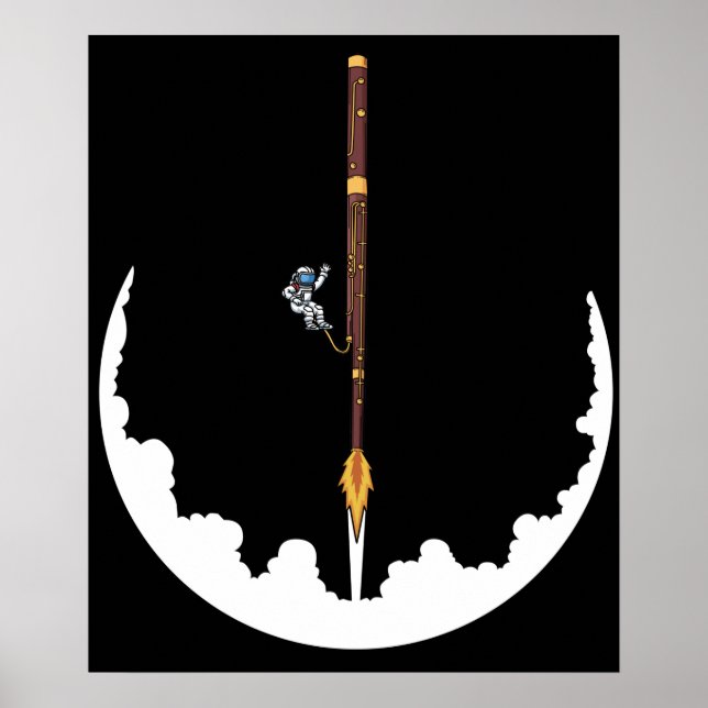 Póster Jazz astronauta Bassoonist: Regalos de música Bass (Frente)