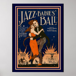 Póster "Jazz Babies Ball" Hoja de Deco Imprimir 12 x 16