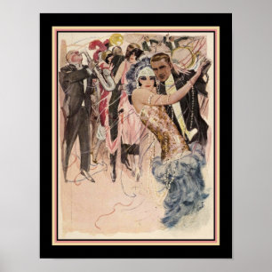 Póster Jazz/bailarines de estilo Art Déco de los años 20