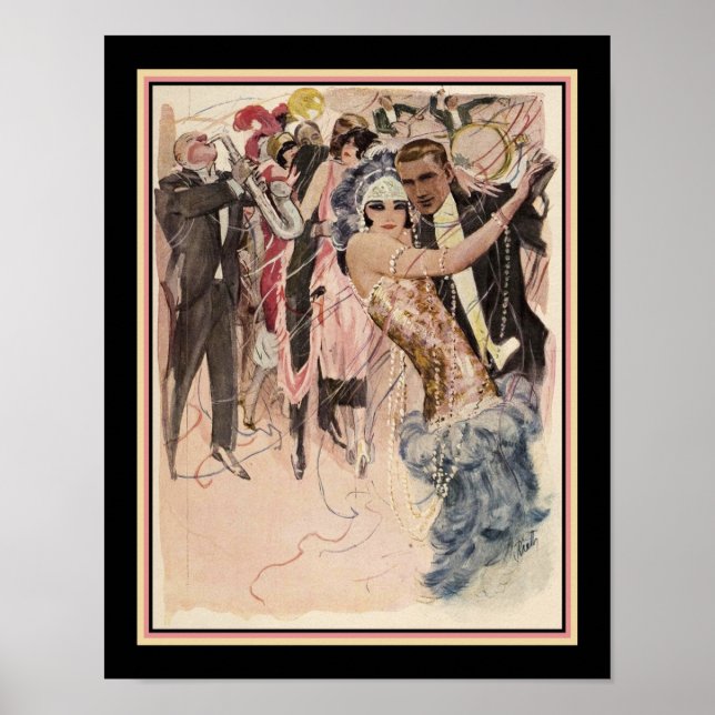 Póster Jazz/bailarines de estilo Art Déco de los años 20 (Frente)