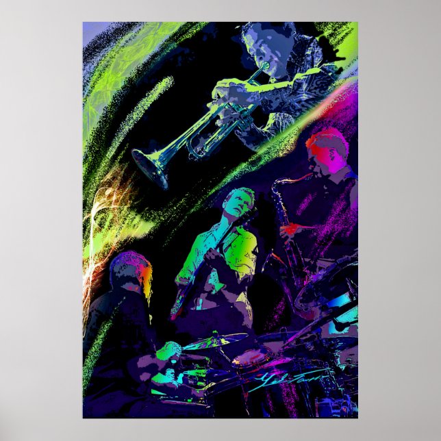 Póster Jazz colorido (Frente)