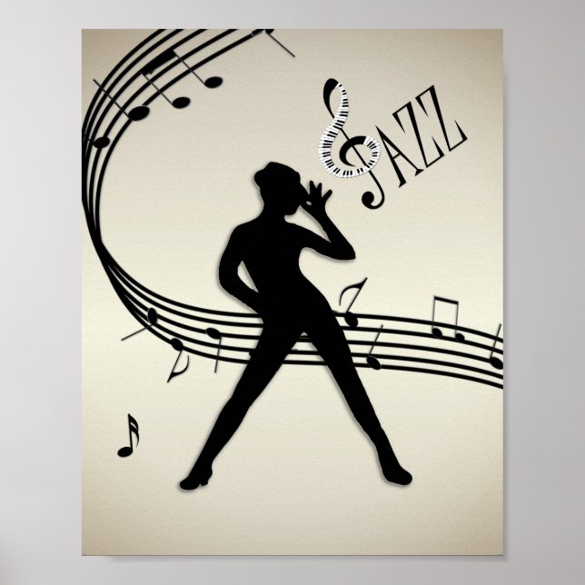 Póster Jazz Dance Golden Music Poster (Frente)