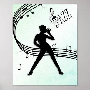 Póster Jazz Dance Green Music