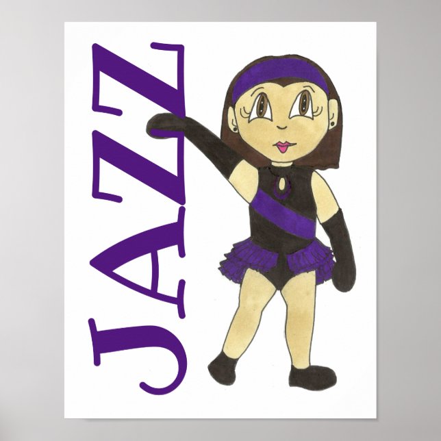 Póster JAZZ Dance School Studio Art Dancer Teacher Regalo (Frente)