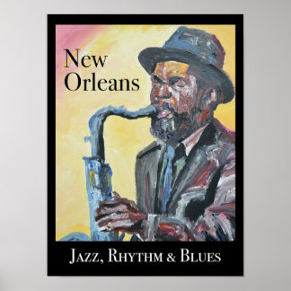 Póster Jazz de Nueva Orleans, Rhythm & Blues