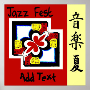 Póster Jazz Fest Kanji, añadir texto, Poster