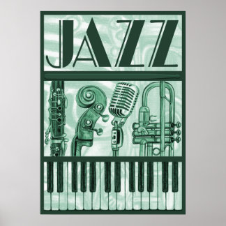 Póster Jazz Poster Green