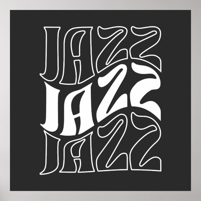 Póster Jazz Wordmark Bold Outline  (Frente)