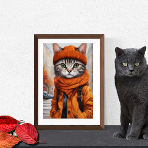 Póster Jazzy Kitty - Vibes de octubre