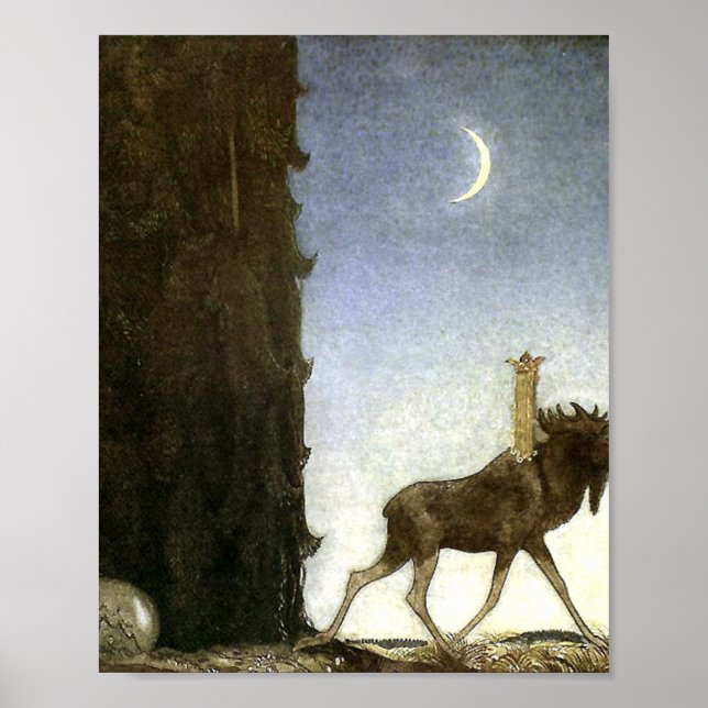 Póster Jbleap the elk John Bauer (Frente)