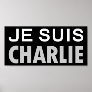 Póster JE SUIS  CHARLIE - national unity people