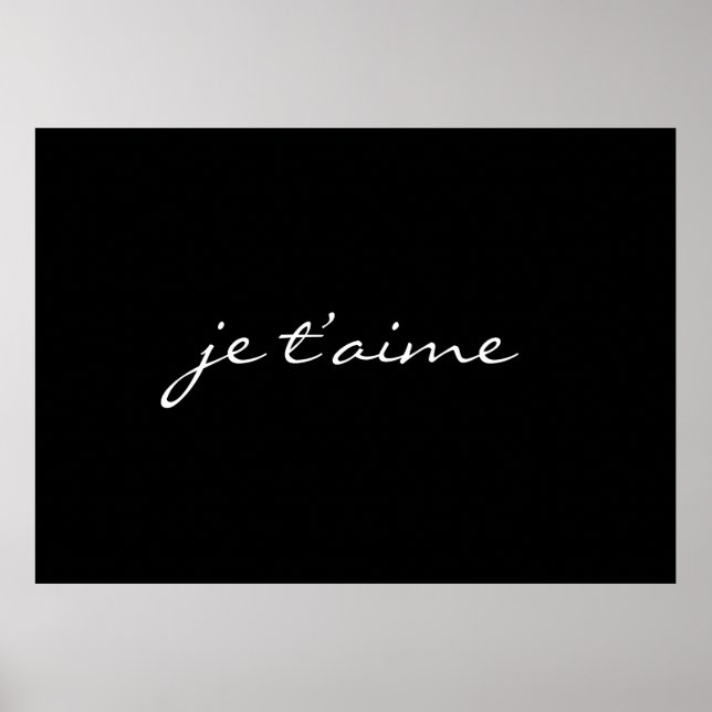 Póster je t’aime I Love You French Chic Black & White (Frente)