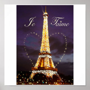 Póster JE T'AIME AMOR DEL poster DE PARÍS