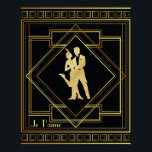 Póster Je T'aime Francés Art Deco negro y oro 20<br><div class="desc">Je T'aime French Me encanta tu lema con un diseño geométrico de flappers de los años 20 con un estilo Art Déco en negro y oro. Estilo vintage.</div>