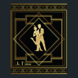 Póster Je T'aime Francés Art Deco negro y oro 20<br><div class="desc">Je T'aime French Me encanta tu lema con un diseño geométrico de flappers de los años 20 con un estilo Art Déco en negro y oro. Estilo vintage.</div>