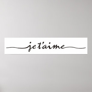 Póster je t'aime - Te amo en francés - negro
