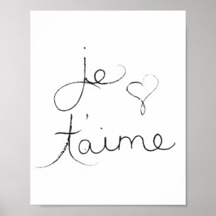Póster Je t'aime - "Te amo" en inglés - Poster