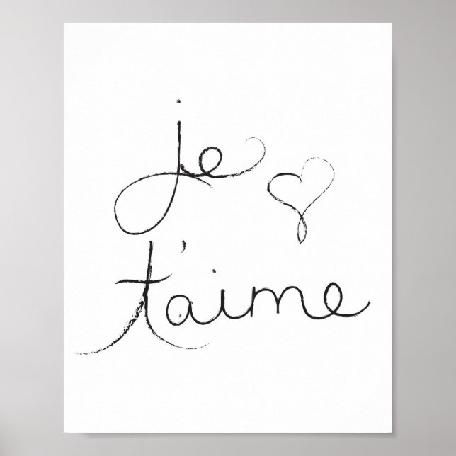 Póster Je t'aime - "Te amo" en inglés - Poster (Frente)