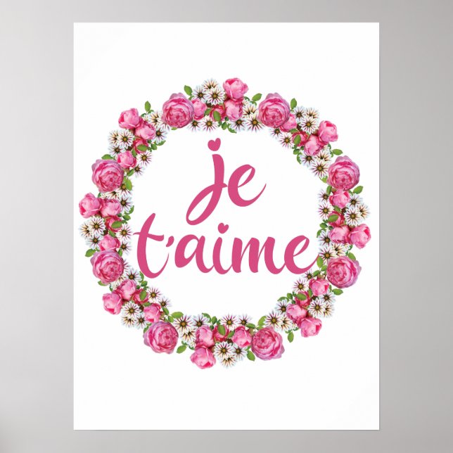 Póster Je T'aime - Te amo - Franceses (Frente)