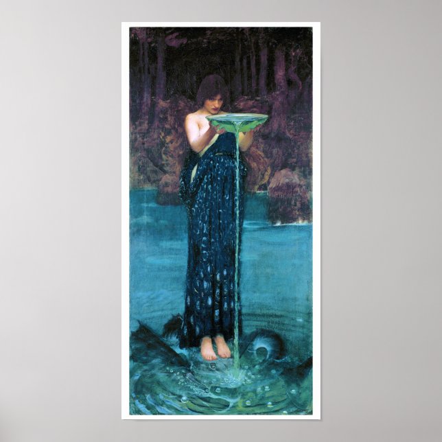 Póster Jealous Circe, John William Waterhouse (Frente)