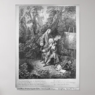 Póster Jean Antoine Watteau y Monsieur del amigo
