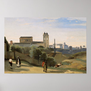 Póster Jean-Baptiste-Camille Corot - Monte Pincio, Roma