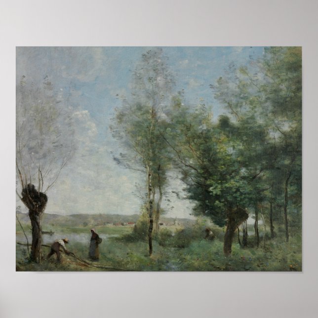 Póster Jean-Baptiste-Camille Corot - recuerdo de Coubron (Frente)
