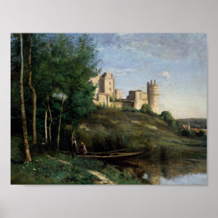 Póster Jean-Baptiste-Camilo Corot - ruinas del castillo
