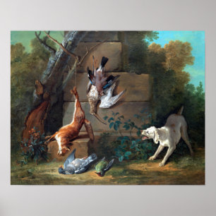Póster Jean-Baptiste Oudry Dog Guarding Deed Game