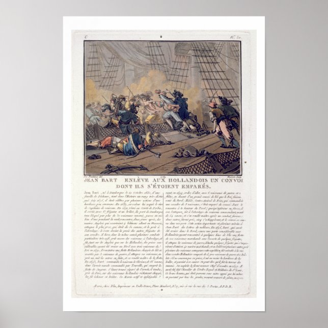 Póster Jean Bart (1651-1702), comandante naval francés ta (Frente)