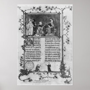 Póster Jean de Joinville offering his book on St. Louis