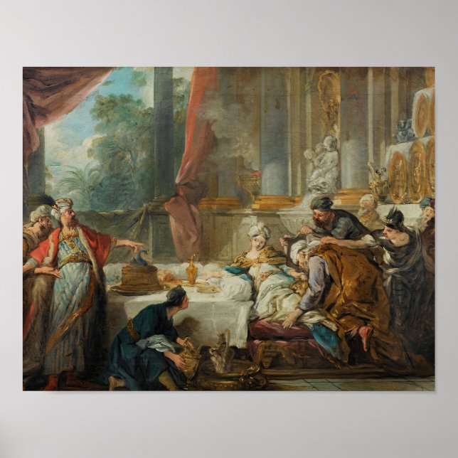 Póster Jean-Francois de Troy - La sentencia de Aman (Frente)