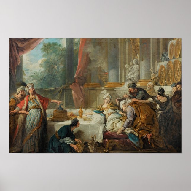 Póster Jean-Francois de Troy - La sentencia de Aman (Frente)