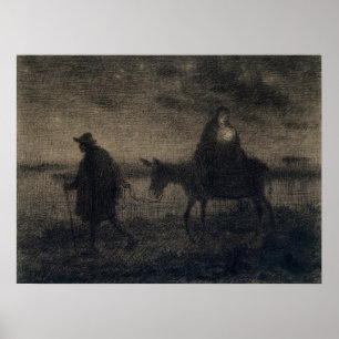 Póster Jean-Francois Millet - El Vuelo A Egipto