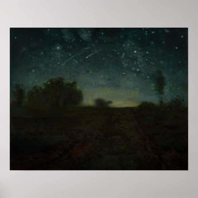 Póster Jean-Francois Millet - Noche estrellada (Frente)