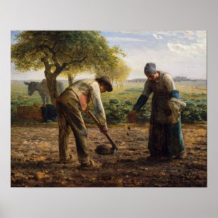 Póster Jean-Francois Millet - Plantadores de Patatas