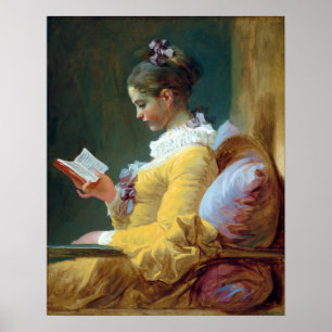 Póster Jean-Honoré Fragonard Chica leyendo