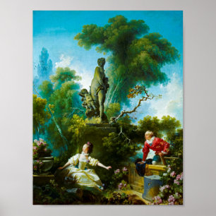 Póster Jean-Honore Fragonard: El progreso del amor.