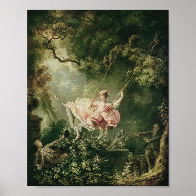 Póster Jean-Honoré Fragonard - El Swing (Frente)