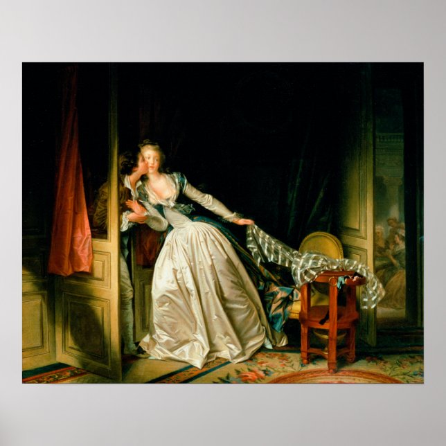 Póster Jean-Honore Fragonard: The Stolen Kiss (Frente)