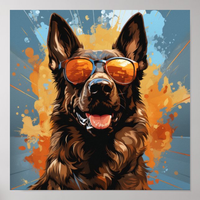 Póster Jean-Leandro el malinés belga comiendo un giro (Frente)