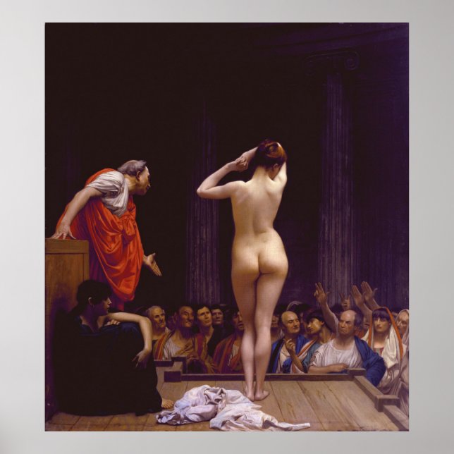 Póster Jean Leon Gerome vende esclavos en Roma (Frente)