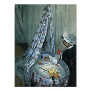 Póster Jean Monet en su cuna por Claude Monet