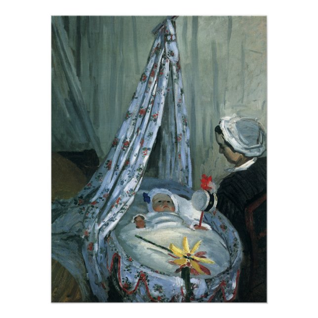 Póster Jean Monet en su cuna por Claude Monet (Anverso)