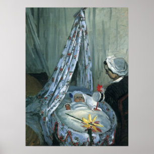 Póster Jean Monet en su cuna por Claude Monet