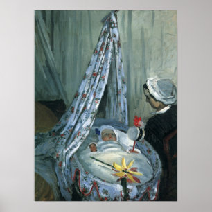 Póster Jean Monet en su cuna por Claude Monet