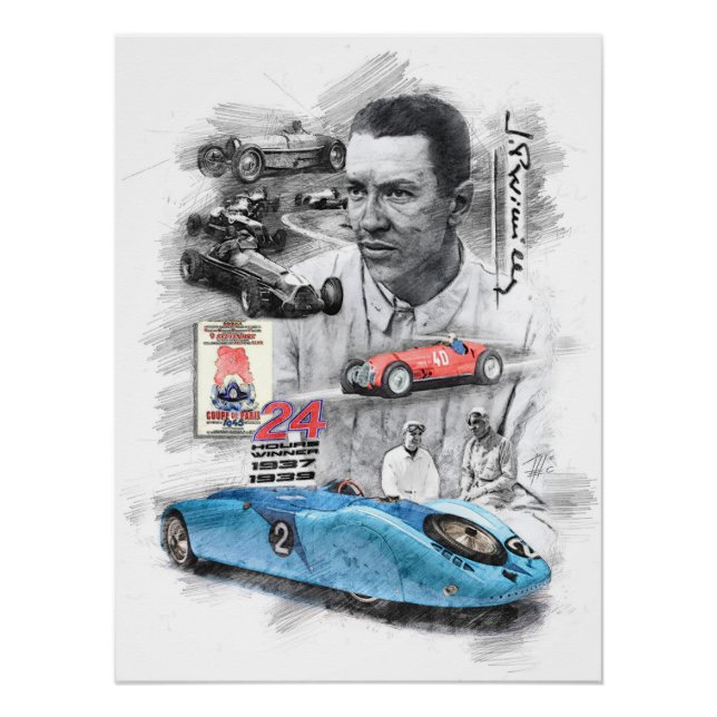 Póster Jean-Pierre Wimille (Anverso)