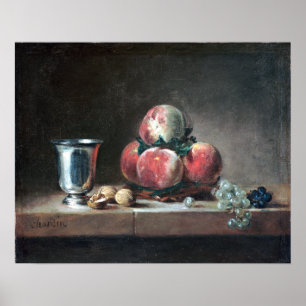 Póster Jean-Siméon Chardin mantiene la vida con melocoton