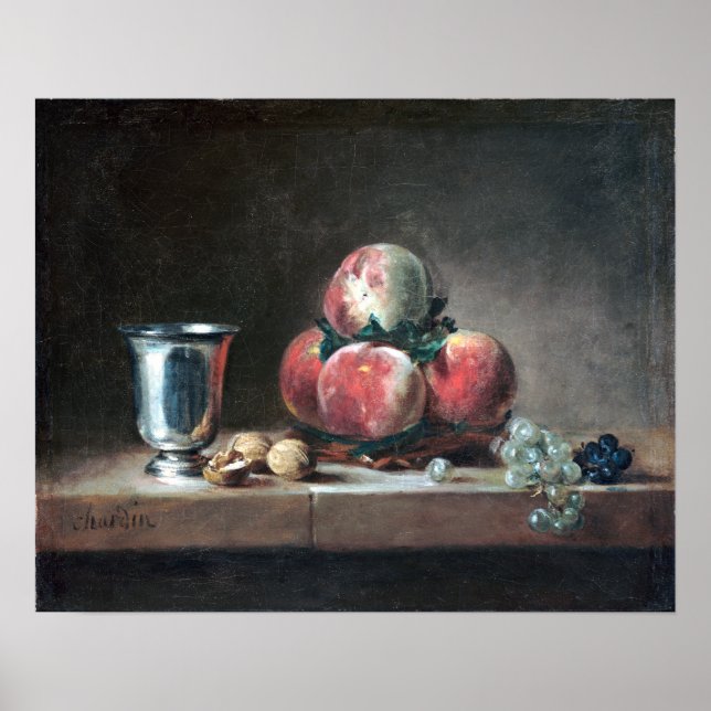 Póster Jean-Siméon Chardin mantiene la vida con melocoton (Frente)